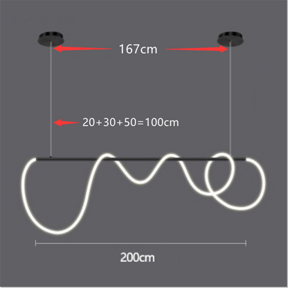 Minimalist LED Tube Lighting Suspension Chandelier Contemporary Lighting Fixture For Living Room Dining Room Modern Interior Lighting