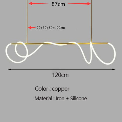 Minimalist LED Tube Lighting Suspension Chandelier Contemporary Lighting Fixture For Living Room Dining Room Modern Interior Lighting