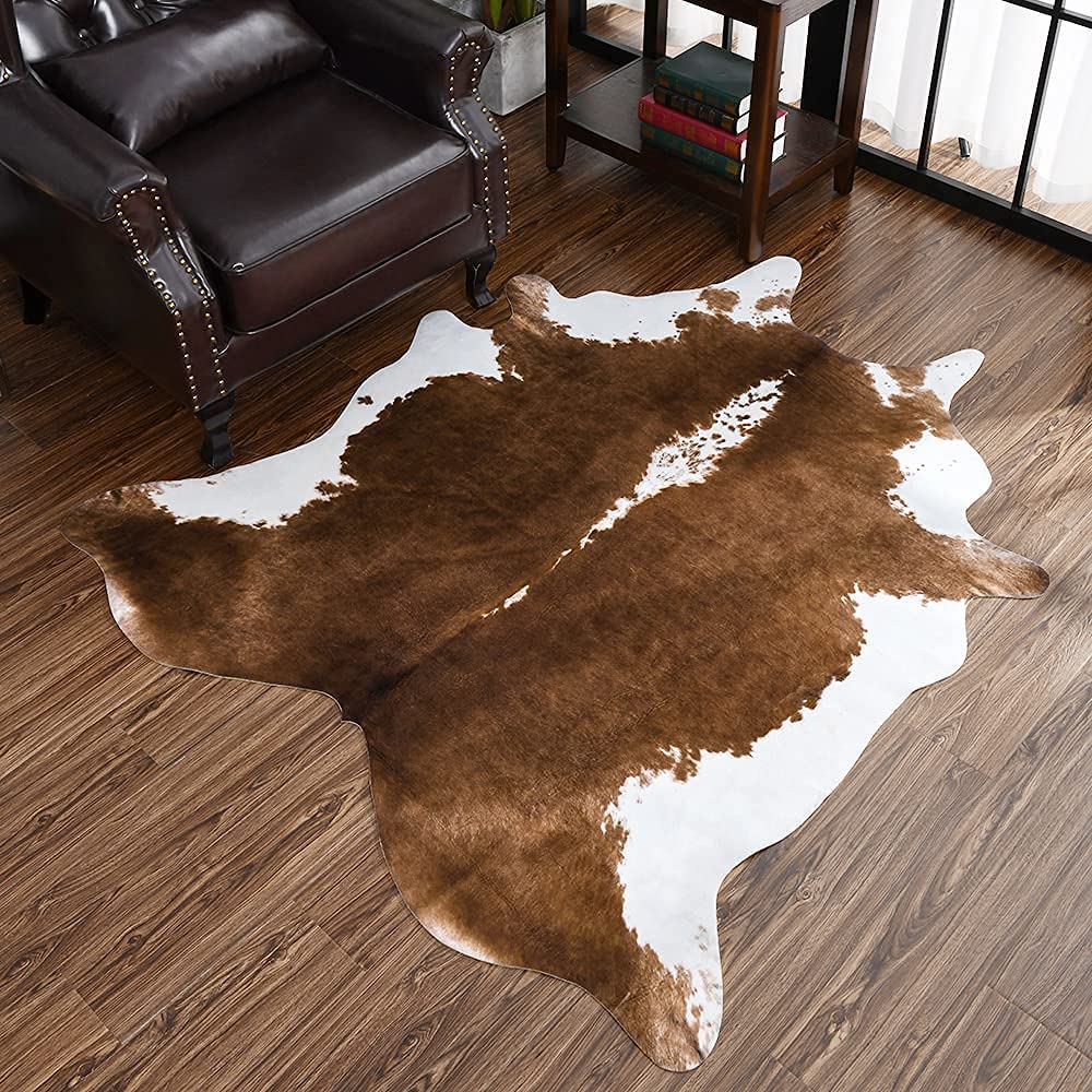 Modern Cowhide Fake Fur Rug For Living Room American Style Coffee Table Carpet Rug - 12 Styles, 3 Sizes