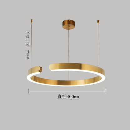 Minimalist Nordic LED Ring Chandelier Suspended Circle Pendant Lights For Living Room Dining Room Contemporary Interior Lighting