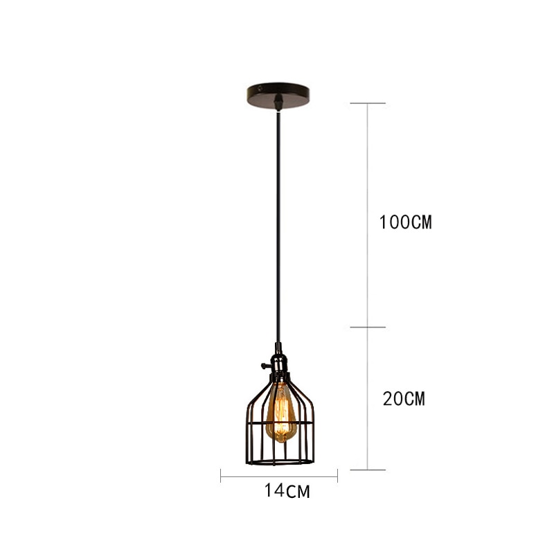 Modern Nordic Geometric Iron Cage LED Ceiling Light Pendants Lamps Classic Retro Industrial Lighting For Living Room Dining Room Trendy Pendant Lighting