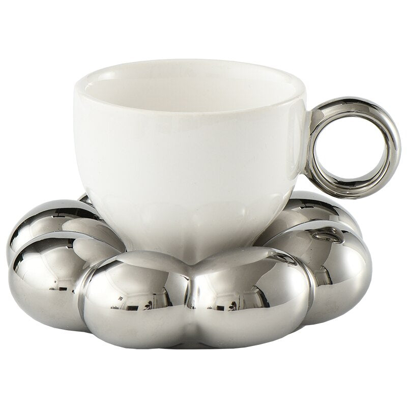 Personalized Mug Silver Ceramic Mug Coffee Cup For Drinking Tea In The Afternoon Nordic Style Teacher Gift