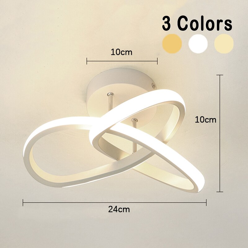 Curvy Infinite Loop LED Chandelier Ceiling Light Fixtures For Entrance Hall Foyer Landing Living Room Bedroom Corridor Lights & Lighting
