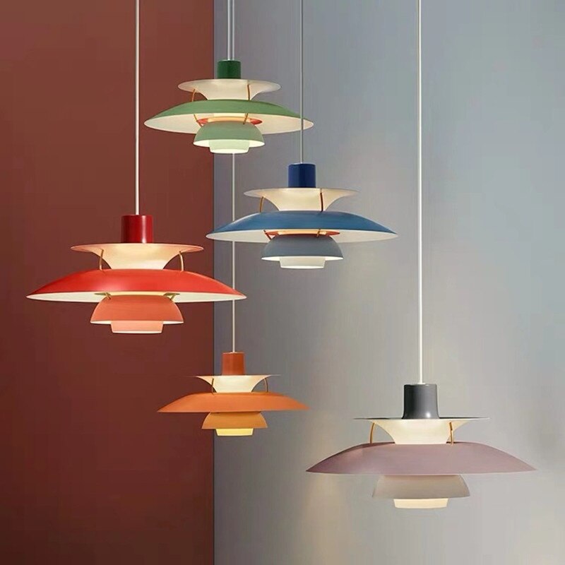 Scandinavian Design Colorful Umbrella Pendant LED Lights For Kitchen Diner Dining Room Table Contemporary Home Lights & Lighting