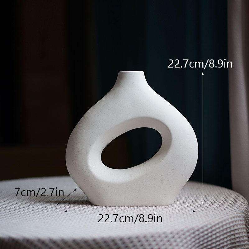 Nordic Ceramic Vase Minimalist Contemporary Scandinavian Design Table Top Home Decoration Accessories