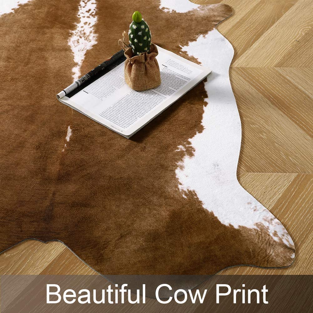 Modern Cowhide Fake Fur Rug For Living Room American Style Coffee Table Carpet Rug - 12 Styles, 3 Sizes