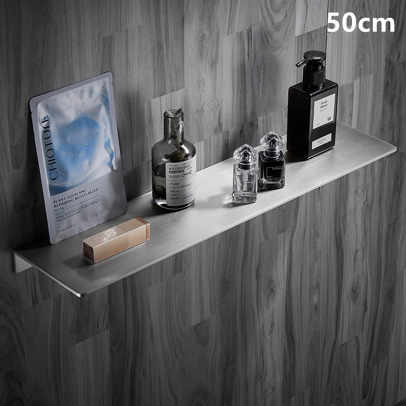 Modern Minimalist Grade 304 Stainless Steel Shelf For Bathroom Kitchen Or Workshop Chromed / Brushed Finish 20/30/40/50CM