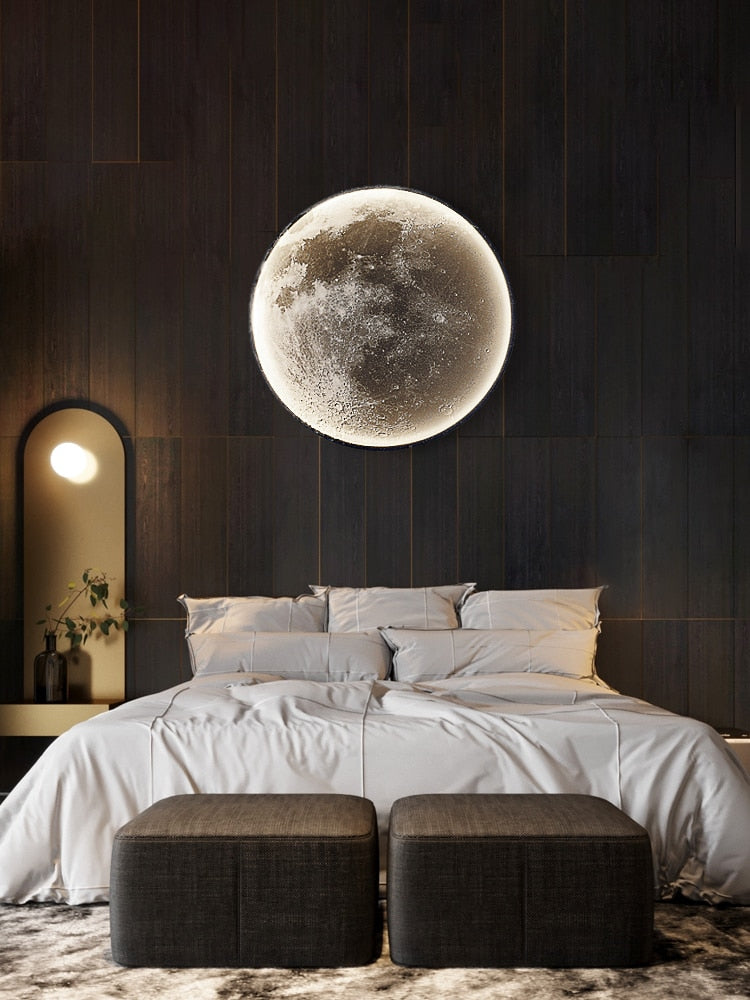 Moon Wall Lamp Living Room Background Wall Lamp Creative Trendy Lunar Decoration For Bedroom
