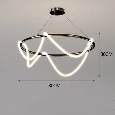 Minimalist LED Tube Lighting Suspension Chandelier Contemporary Lighting Fixture For Living Room Dining Room Modern Interior Lighting