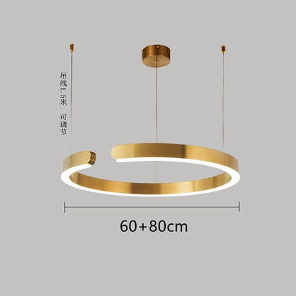 Minimalist Nordic LED Ring Chandelier Suspended Circle Pendant Lights For Living Room Dining Room Contemporary Interior Lighting