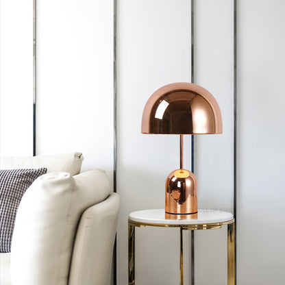 Modern Round Metal Dome LED Table Lamp USB Cordless Desk Lamp For Coffee Table Living Room Home Office Lighting