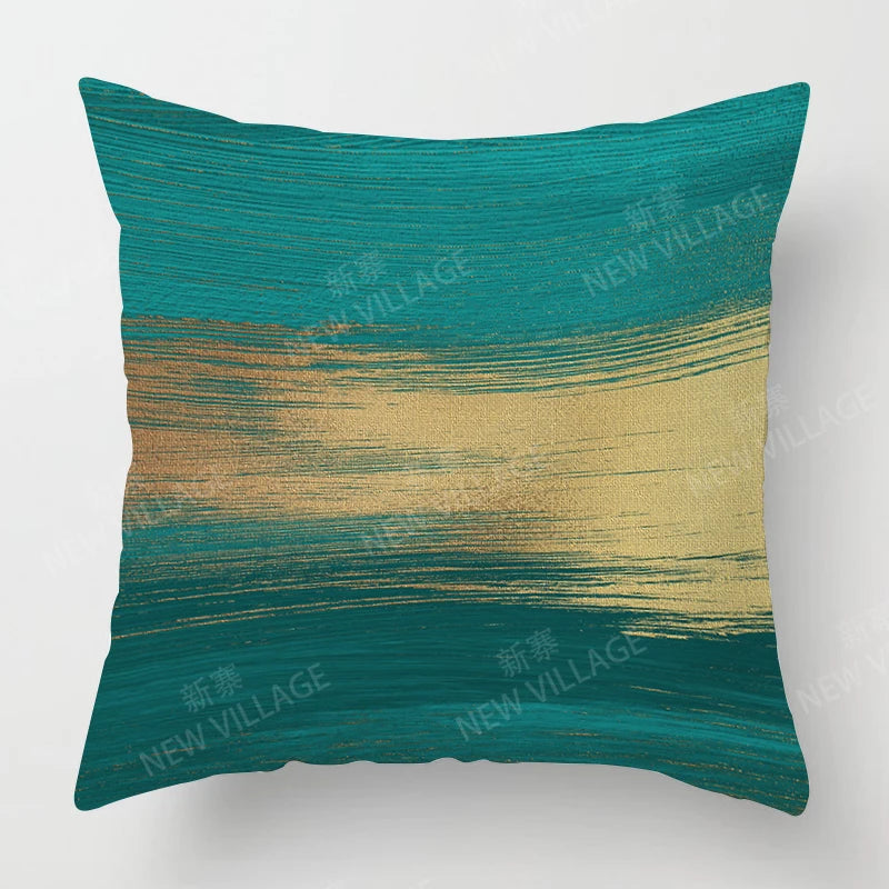 Modern Abstract Aqua Green Liquid Marble Print Cushion Cover Home Decor Sofa Throw Pillow Cover Multiple Sizes Available