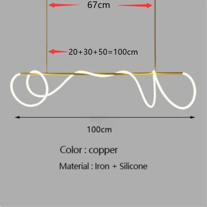 Minimalist LED Tube Lighting Suspension Chandelier Contemporary Lighting Fixture For Living Room Dining Room Modern Interior Lighting