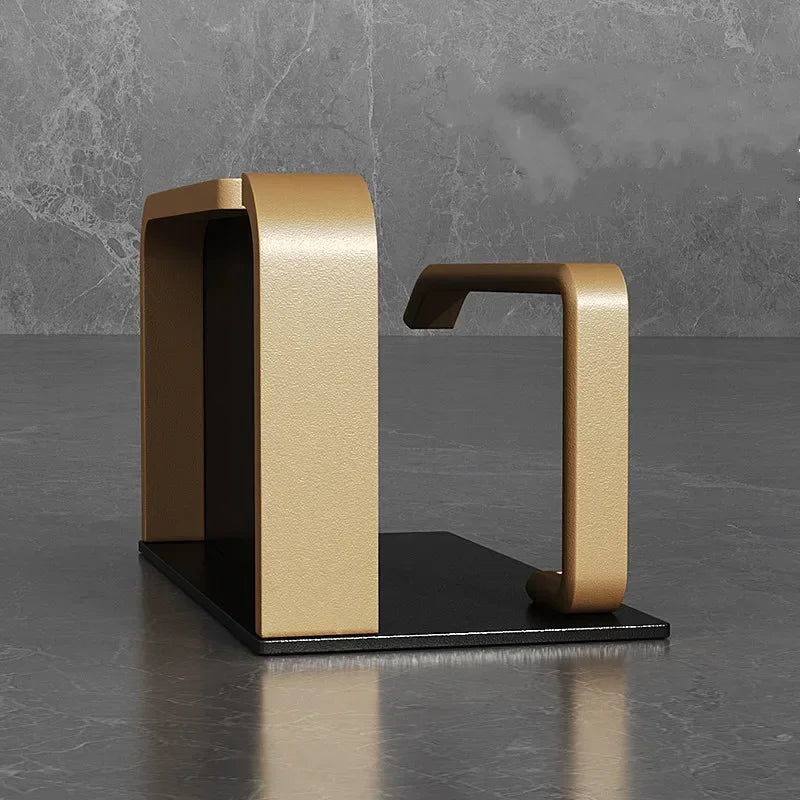 Multifunctional Black Gold Toilet Paper Holder – Wall Mount Shelf with Phone Stand & Towel Roll Storage