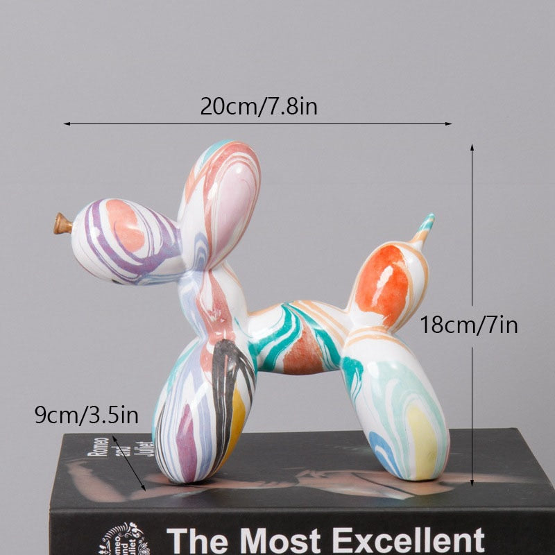 Balloon Dog Sculpture Figurines for Modern Apartment Interior Design Resin Doggy Ornament For Coffee Table Desktop Decoration