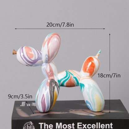 Balloon Dog Sculpture Figurines for Modern Apartment Interior Design Resin Doggy Ornament For Coffee Table Desktop Decoration