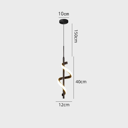 Graceful Curve Lustre LED Pendant Light Elegant Styling Hanging Lighting Fixtures For Living Room Dining Room Modern Interior Lighting