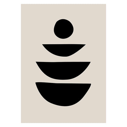 Modern Minimalist Black Beige White Wall Art Fine Art Canvas Prints Abstract Pictures For Living Room Dining Room Bedroom Wall Decor