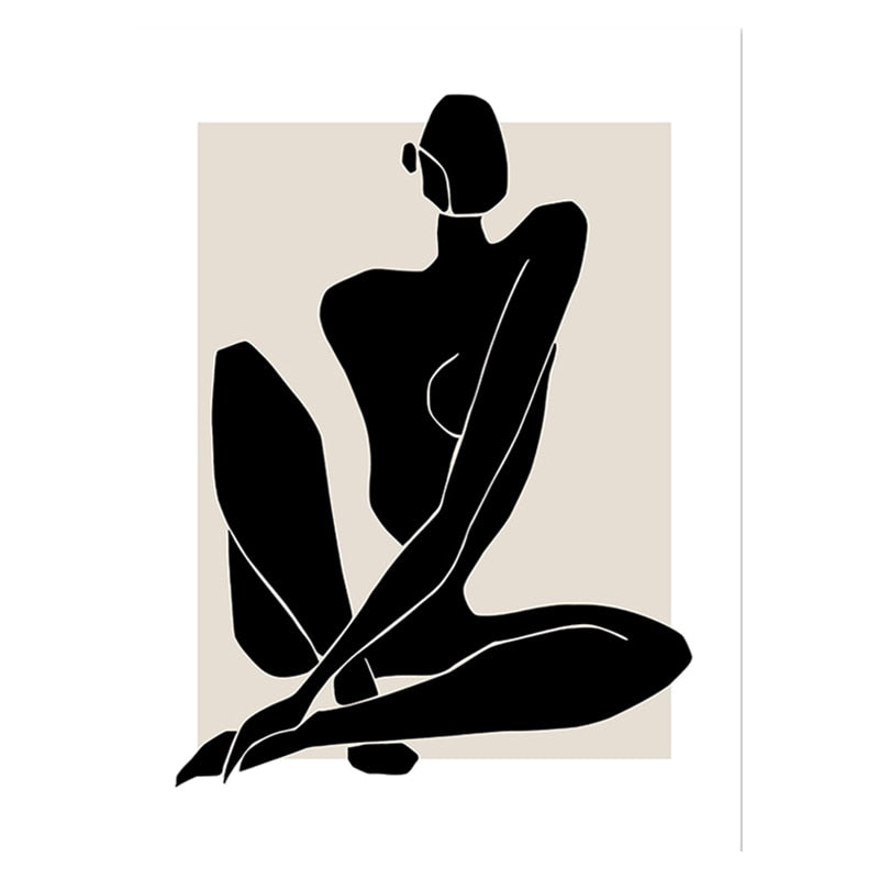 Modern Minimalist Black Beige White Wall Art Fine Art Canvas Prints Abstract Pictures For Living Room Dining Room Bedroom Wall Decor