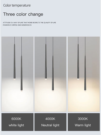 Modern Minimalist Hanging Tube LED Pendant Lights For Bedside Table Bedroom Sofa Side Lighting For Living Room Contemporary Interior Styling
