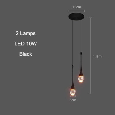 Crystal Teardrop Bubble Pendant Lamp Modern Hanging Light Fittings For Luxury Living Room Dining Room Restaurant Reception Foyer Lighting
