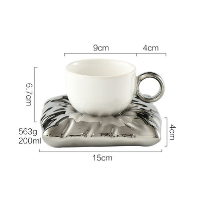 Personalized Mug Silver Ceramic Mug Coffee Cup For Drinking Tea In The Afternoon Nordic Style Teacher Gift