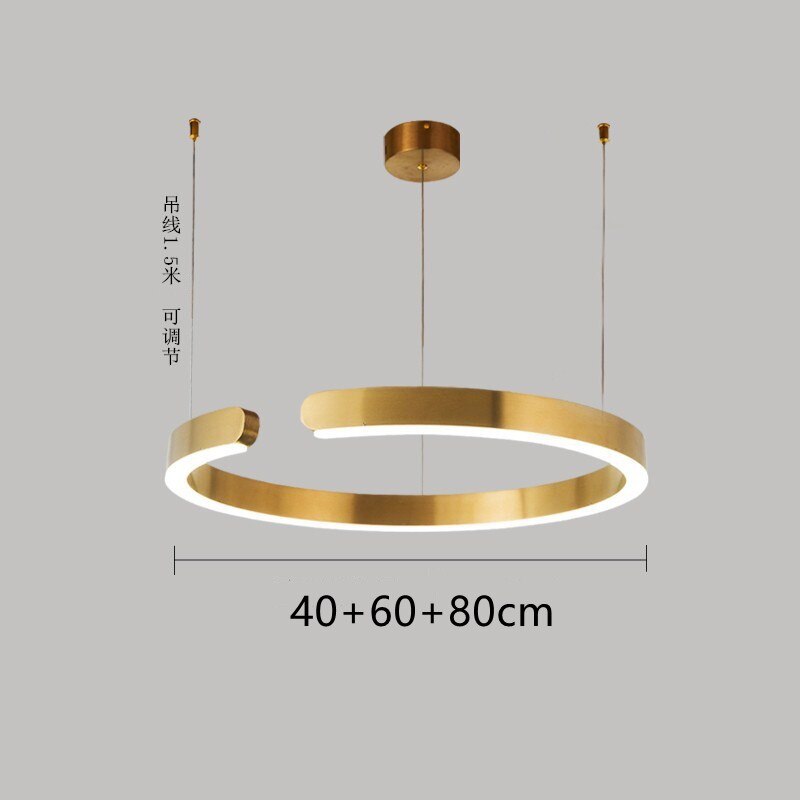 Minimalist Nordic LED Ring Chandelier Suspended Circle Pendant Lights For Living Room Dining Room Contemporary Interior Lighting