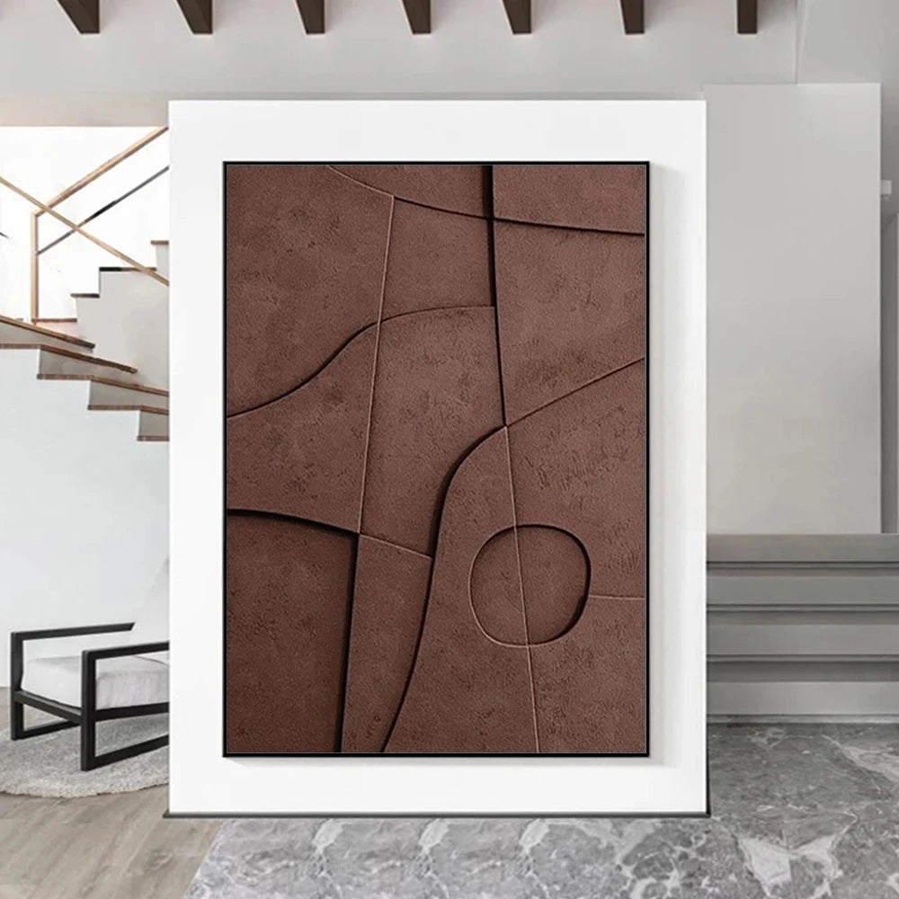 Nordic Geometric 3D Effect Canvas Painting: Elevate Your Space with Abstract Minimalist Aesthetics