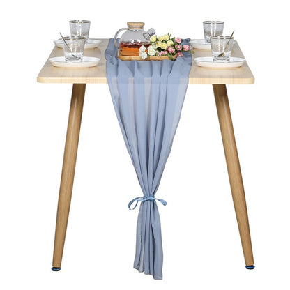 Elegant Chiffon Table Runner 30x300cm Table Drape Romantic Boho Table Runner Decoration for Wedding Birthday Party Bridal Valentine's Day Table Decoration