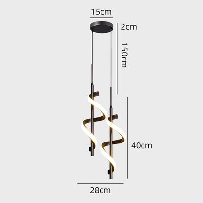 Graceful Curve Lustre LED Pendant Light Elegant Styling Hanging Lighting Fixtures For Living Room Dining Room Modern Interior Lighting