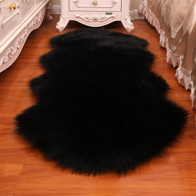 Soft Faux Sheepskin Furry Rug For Bedroom Deep Pile Shaggy Carpet Mat For Living Room Bedroom Cosy Sofa Rug Ideal For Wooden Floors