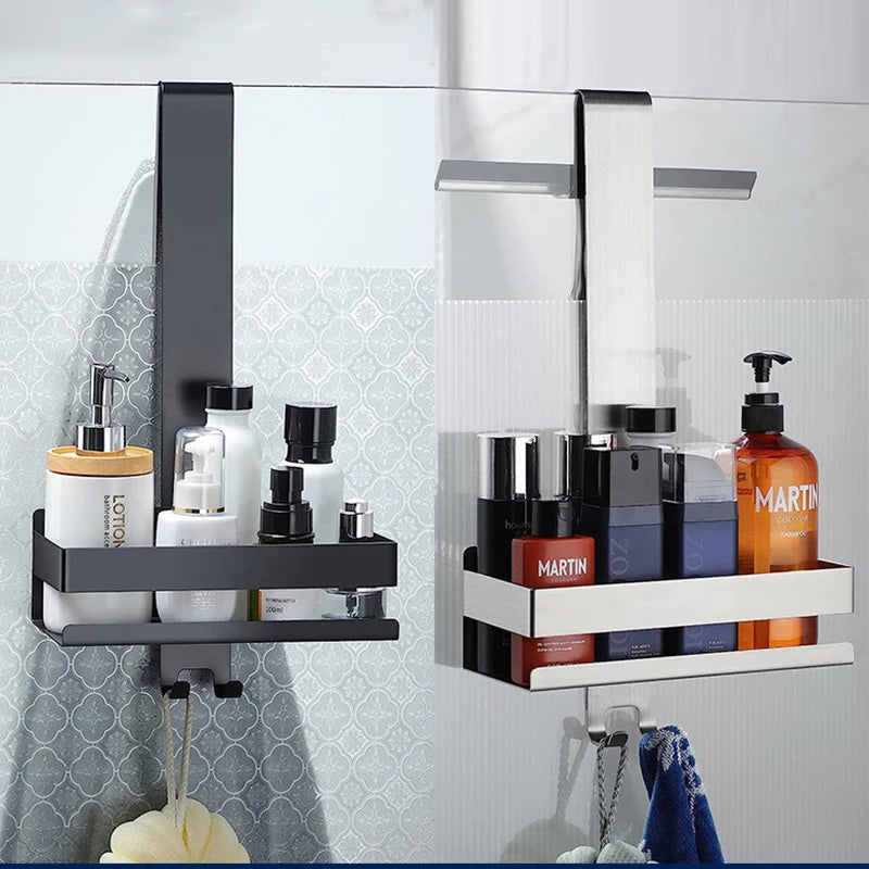 Movable Modular Bathroom Shelving Unit – Steel Shower Organizer No-Drilling Multi-Function Bathroom Storage Racking