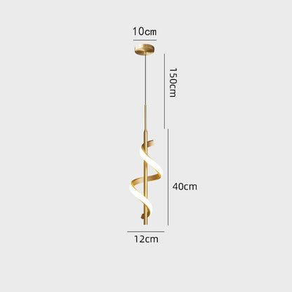 Graceful Curve Lustre LED Pendant Light Elegant Styling Hanging Lighting Fixtures For Living Room Dining Room Modern Interior Lighting