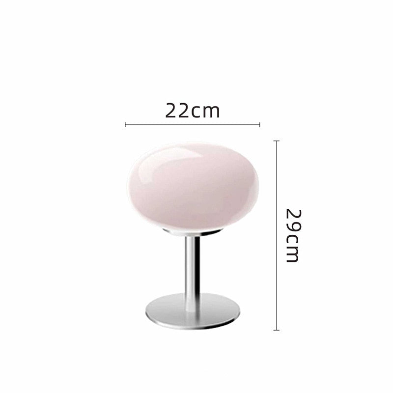 Italian Glass & Chrome LED Table Lamp - Stained Glass Shade Bedside Lamp Desk Lamp in 8 Color Options