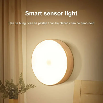 Smart LED Motion Sensor Night Light – Wireless Rechargeable Cabinet & Closet Lighting with Magnetic Mount, Automatic Human Body Detection, USB Charging Emergency Light