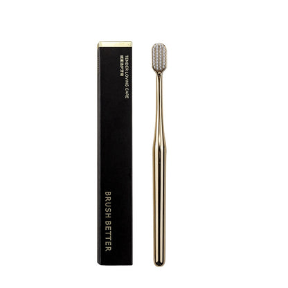 Luxury Toothbrush Gold & Silver Soft Bristle Dental Toothbrush Elegant Gentle Stylish Washroom Accessories For Luxury Bathroom