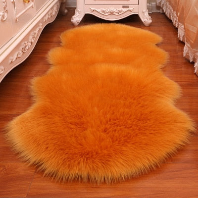 Soft Faux Sheepskin Furry Rug For Bedroom Deep Pile Shaggy Carpet Mat For Living Room Bedroom Cosy Sofa Rug Ideal For Wooden Floors