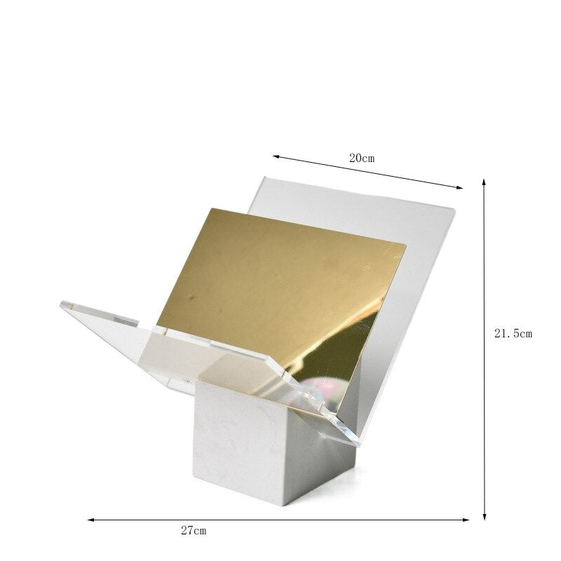 Solid Marble Acrylic Angled Magazine Holder Stand File Organizer Home Tidy For Living Room Designer Accessories For Contemporary Interiors