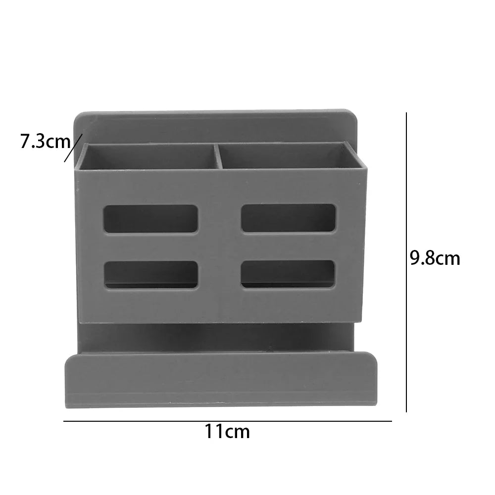 Multifunctional Washbasin Storage Rack – No Drilling Required - Sleek Wall Organizer for Toothbrushes, Razors & Bathroom Supplies
