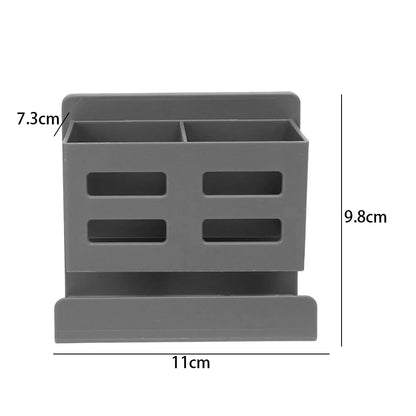 Multifunctional Washbasin Storage Rack – No Drilling Required - Sleek Wall Organizer for Toothbrushes, Razors & Bathroom Supplies
