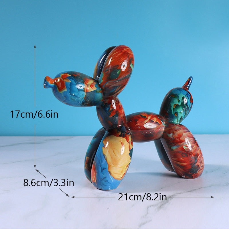 Balloon Dog Sculpture Figurines for Modern Apartment Interior Design Resin Doggy Ornament For Coffee Table Desktop Decoration