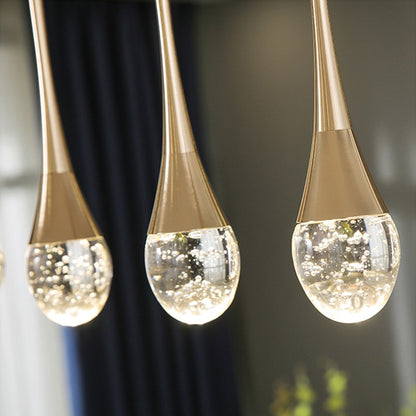 Crystal Teardrop Bubble Pendant Lamp Modern Hanging Light Fittings For Luxury Living Room Dining Room Restaurant Reception Foyer Lighting