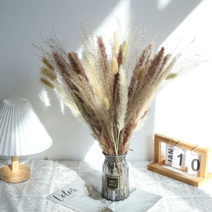 Natural Dried Pampa Grass Bouquet Boho Home Decor Phragmites Bouquet Dried Flowers Bouquet for Wedding Ramadan Decoration 80PCS