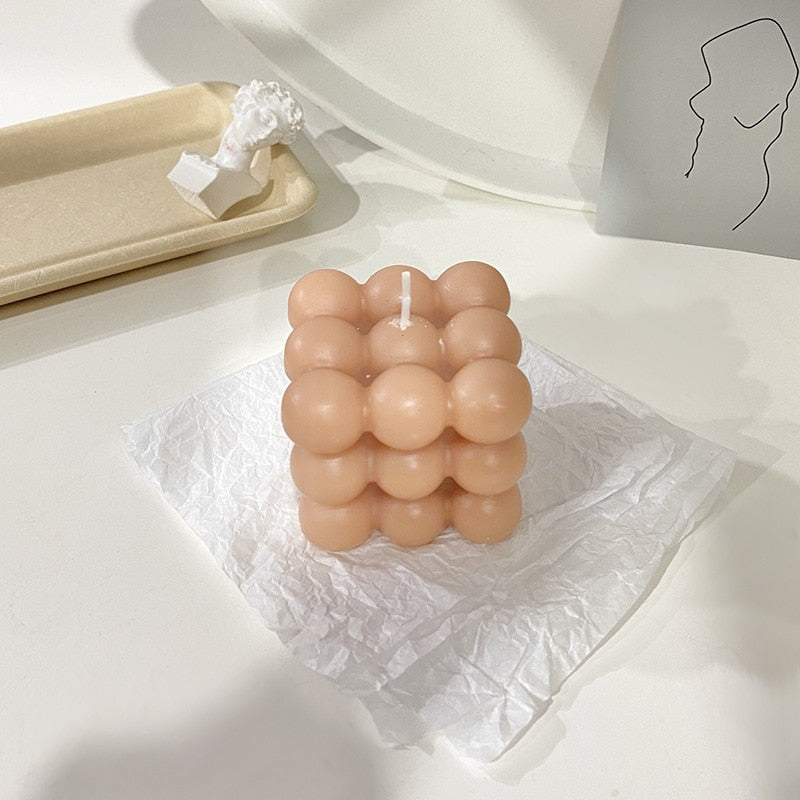 Creative Ball Cube Scented Candles Soy Wax White Geometric Aromatherapy Candles Home Minimalist Nordic Home Decoration