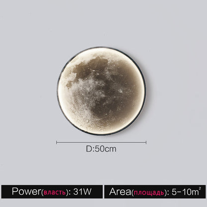 Moon Wall Lamp Living Room Background Wall Lamp Creative Trendy Lunar Decoration For Bedroom