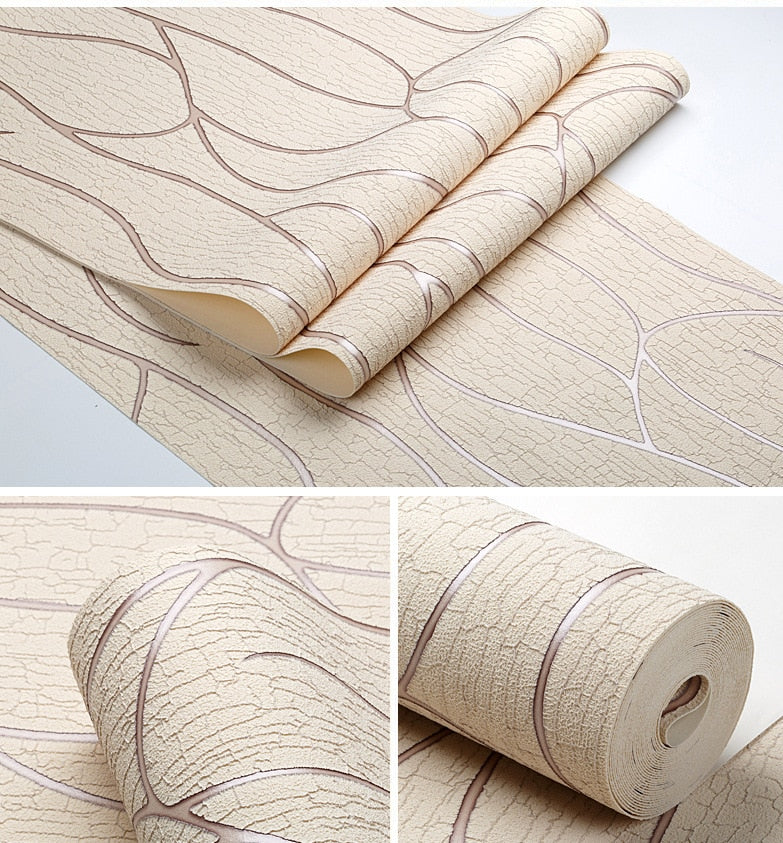 Modern Geometric 3D Wall Covering Non Woven Textured Wallpaper For TV Background Living Room Bedroom Home Interior Styling