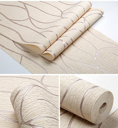Modern Geometric 3D Wall Covering Non Woven Textured Wallpaper For TV Background Living Room Bedroom Home Interior Styling