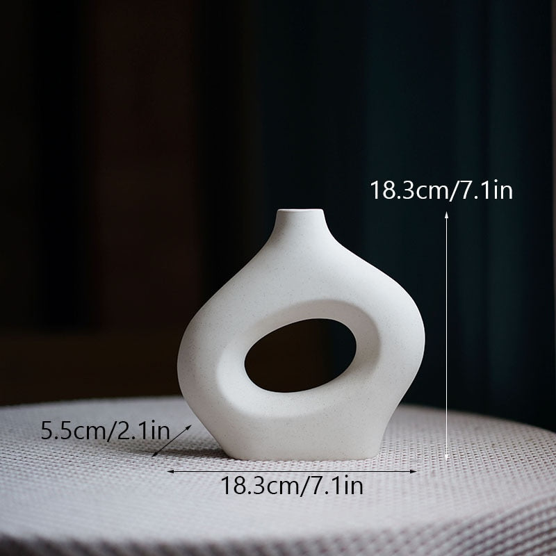 Nordic Ceramic Vase Minimalist Contemporary Scandinavian Design Table Top Home Decoration Accessories