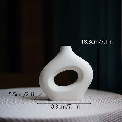 Nordic Ceramic Vase Minimalist Contemporary Scandinavian Design Table Top Home Decoration Accessories