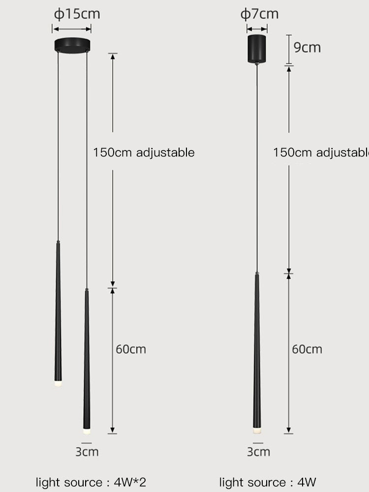 Modern Minimalist Hanging Tube LED Pendant Lights For Bedside Table Bedroom Sofa Side Lighting For Living Room Contemporary Interior Styling